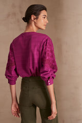 BALI FUSCHIA LACE MOTIF BLOUSE