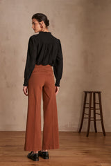 OXAN OCHER WIDE-LEG TROUSERS