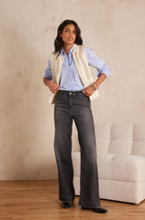 LISA BLACK WIDE-LEG JEANS