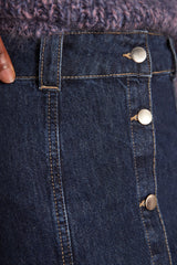 ELIZABETH BUTTONED DENIM SKIRT