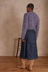 ELIZABETH BUTTONED DENIM SKIRT