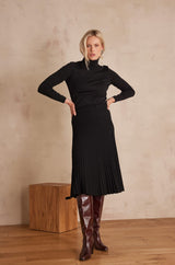 ELISA BLACK KNITTED SKIRT