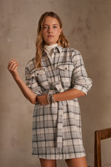 MAUD PLAID SHIRT-DRESS