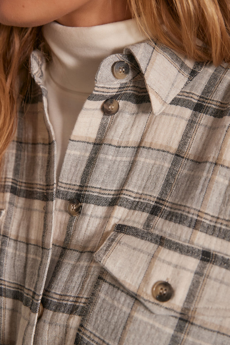 MAUD PLAID SHIRT-DRESS