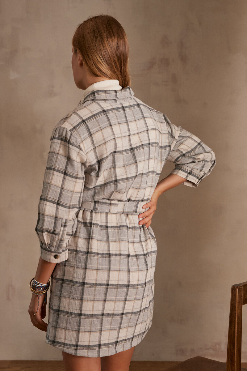 MAUD PLAID SHIRT-DRESS