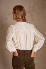 BENJAMINE FLORAL LACE DETAIL BLOUSE