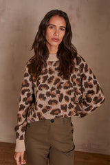 CARMELO LEOPARD PRINT SWEATER