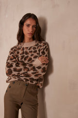 CARMELO LEOPARD PRINT SWEATER