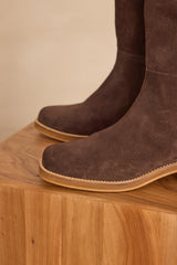 ROMANE CHOCOLATE LEATHER BOOTS