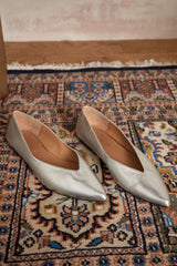 ROMY SILVER BALLET FLATS