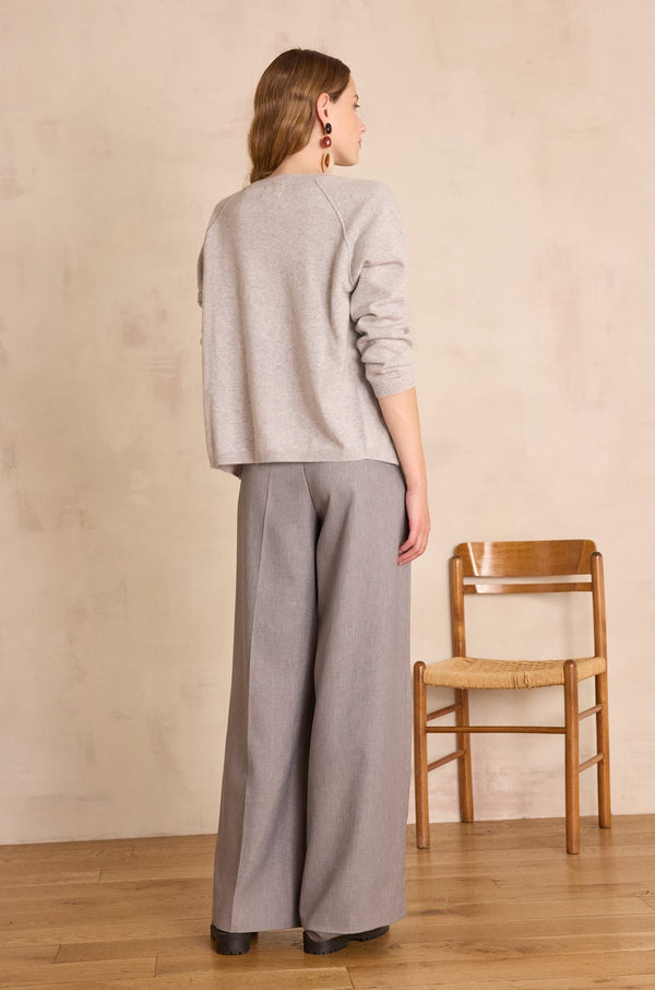 FLAUBERT GREY WIDE-LEG TAILORED TROUSERS