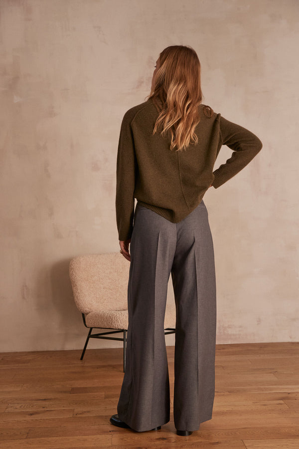 FLAUBERT GREY WIDE-LEG TAILORED TROUSERS