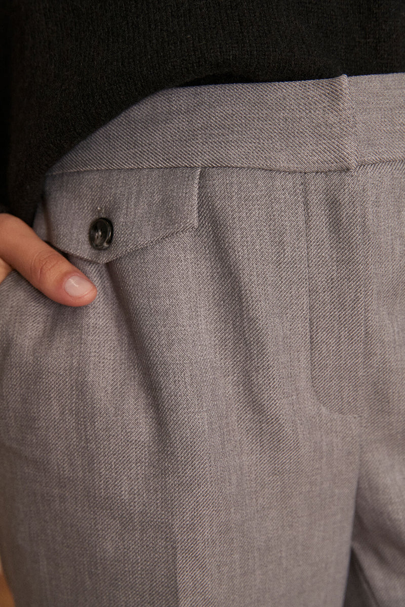 FLAVIO GREY CIGARETTE TROUSERS