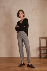 FLAVIO GREY CIGARETTE TROUSERS