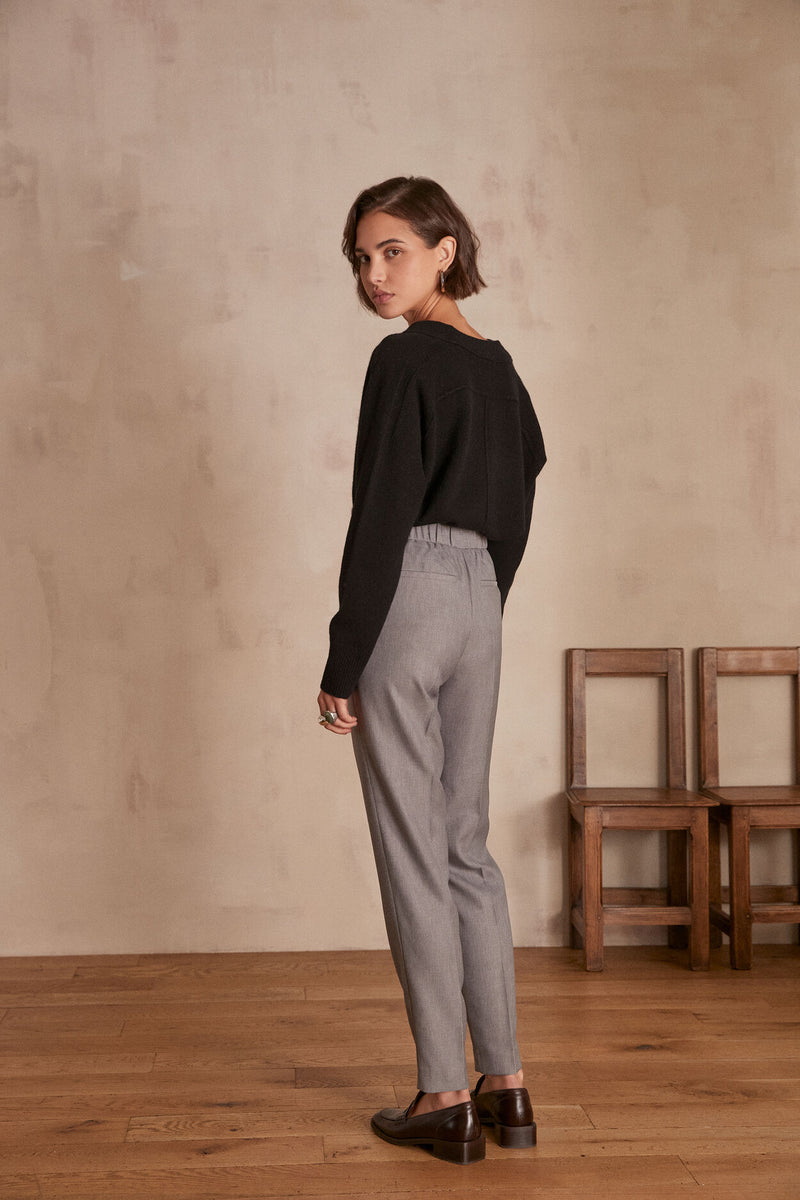 FLAVIO GREY CIGARETTE TROUSERS