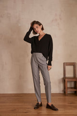 FLAVIO GREY CIGARETTE TROUSERS