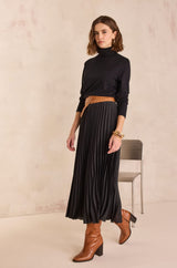 ESTHER BLACK PLEATED SKIRT