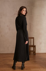 ESTHER BLACK PLEATED SKIRT