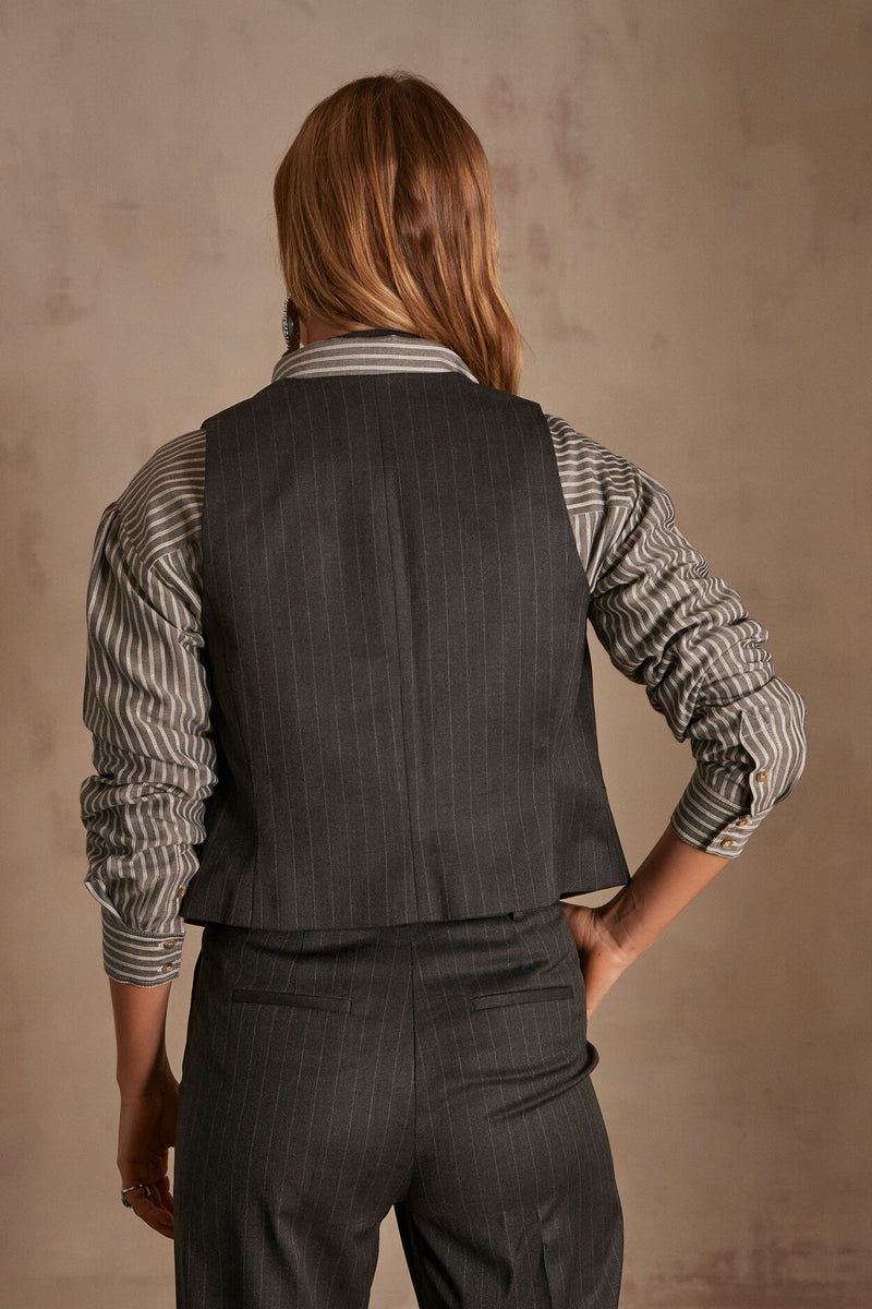 SIMEON STRIPED TAILORED WAISTCOAT