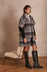 ANDREW PLAID CAPE