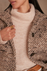 ARMANCE MOTTLED WEAVE COAT