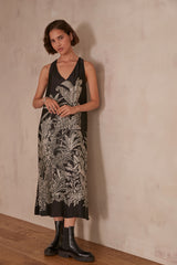 MUGUET SILKY PRINTED SLEEVELESS DRESS