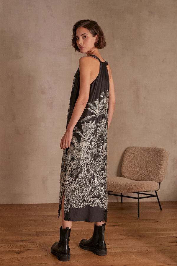 MUGUET SILKY PRINTED SLEEVELESS DRESS