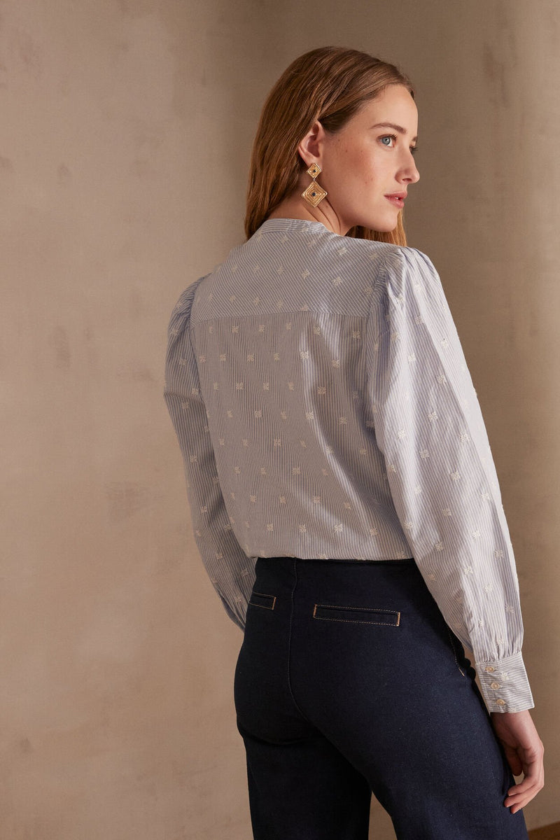 PENSEE STRIPED EMBROIDERED SHIRT