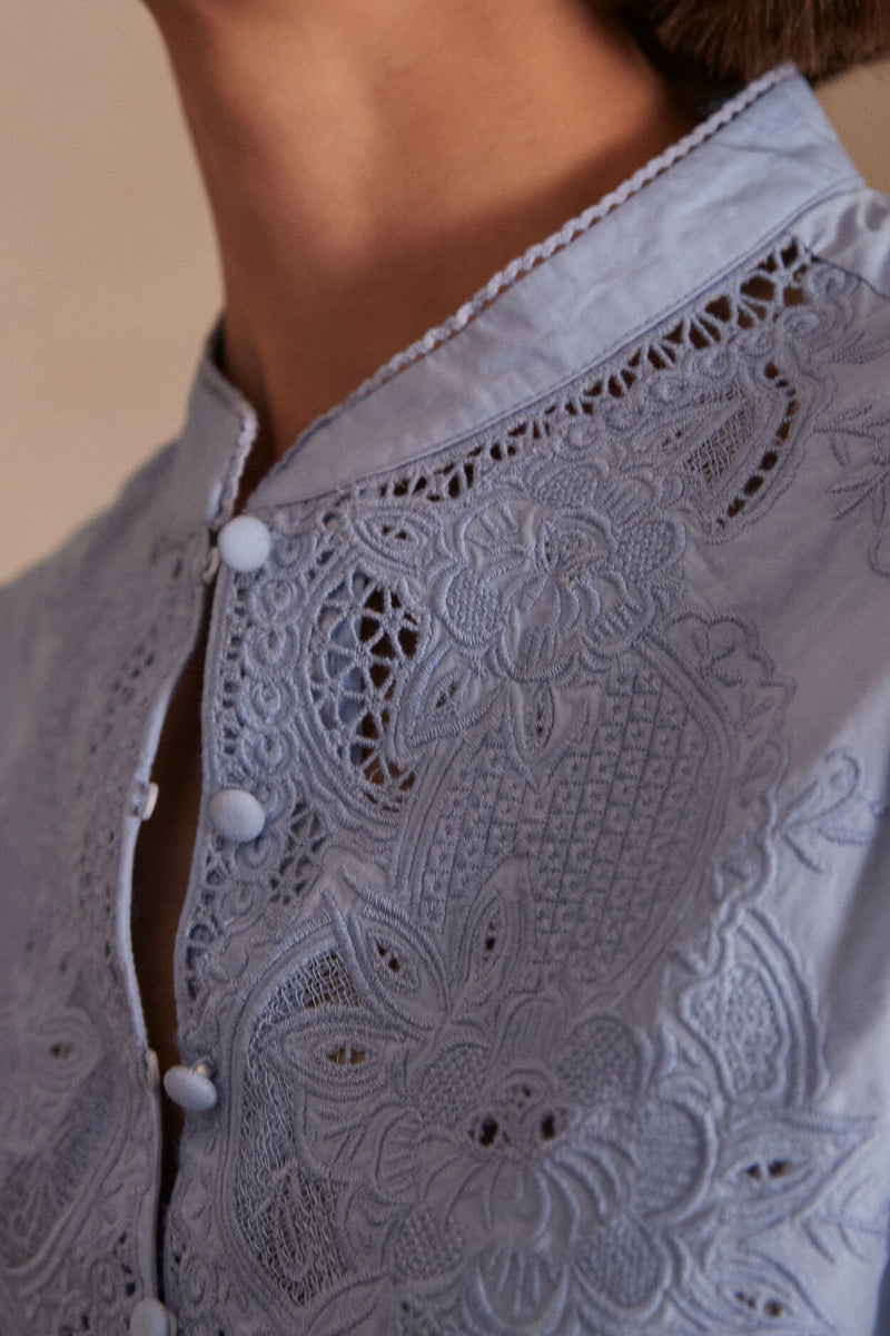 PALOMA BLUE EMBROIDERED BLOUSE