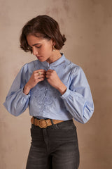 PALOMA BLUE EMBROIDERED BLOUSE