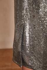 ARIEL SILVER SEQUINNED SKIRT