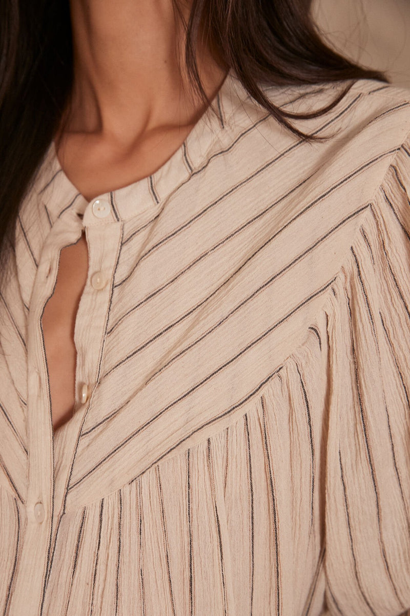 PLUME CREAM STRIPED BLOUSE