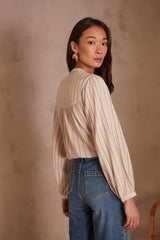 PLUME CREAM STRIPED BLOUSE