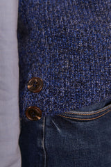 LEROY BLUE SLEEVELESS WOOL JUMPER