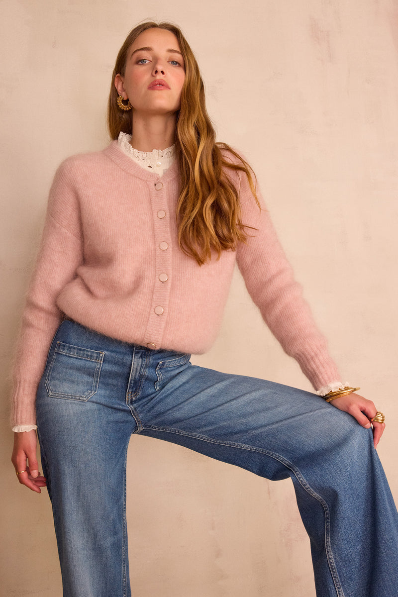 LOU POWDER MOHAIR CARDIGAN