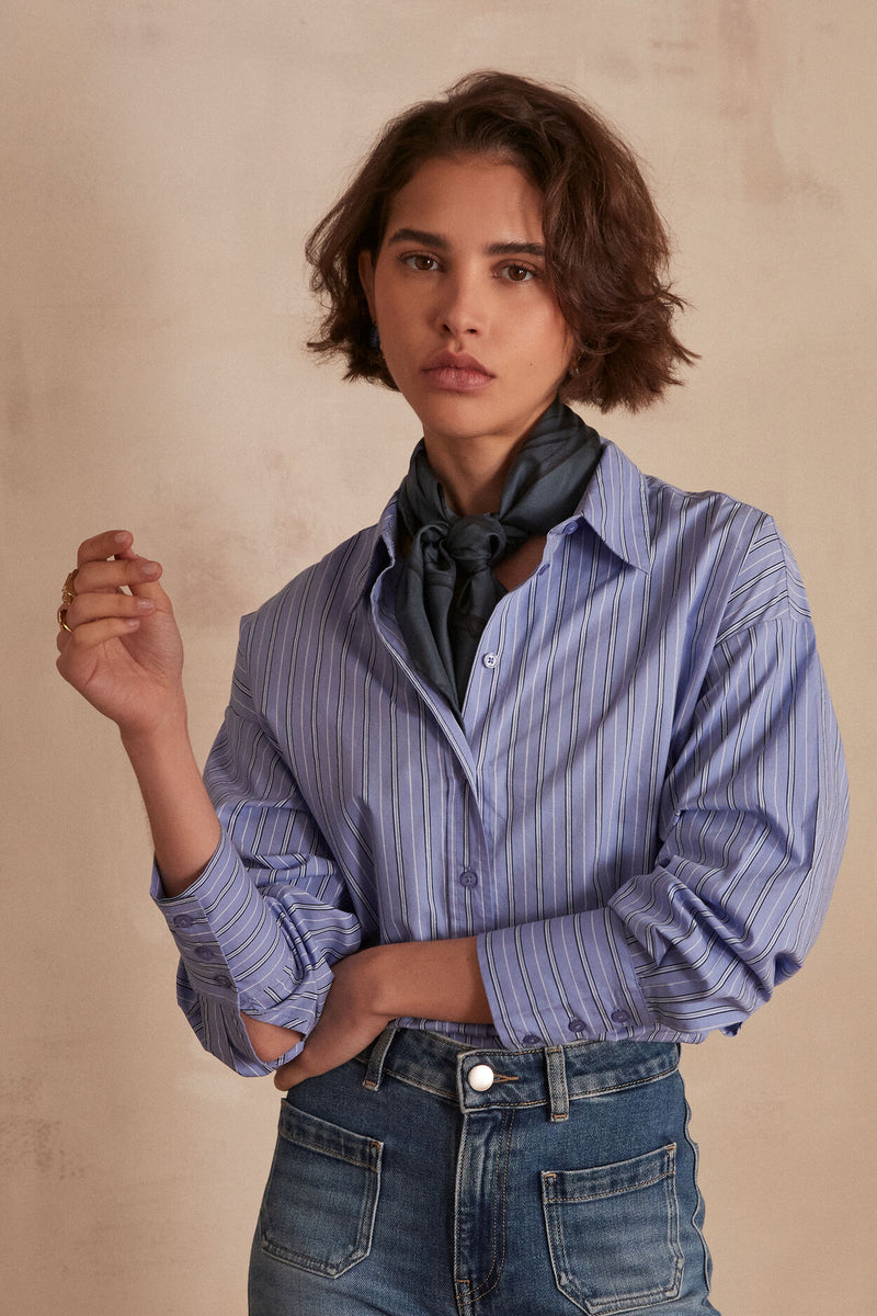 PETRONILLE STRIPED CROPPED SHIRT