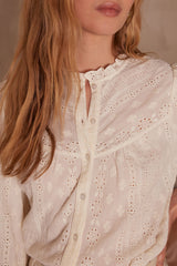 PERNELLE CREAM EMBROIDERED BLOUSE