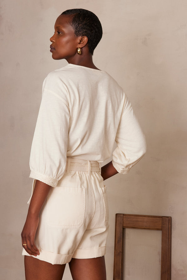 ADICIE CREAM COTTON T-SHIRT