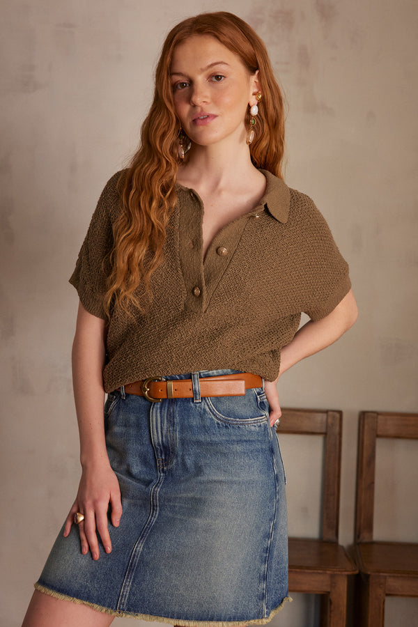 SELENA OLIVE COTTON JUMPER