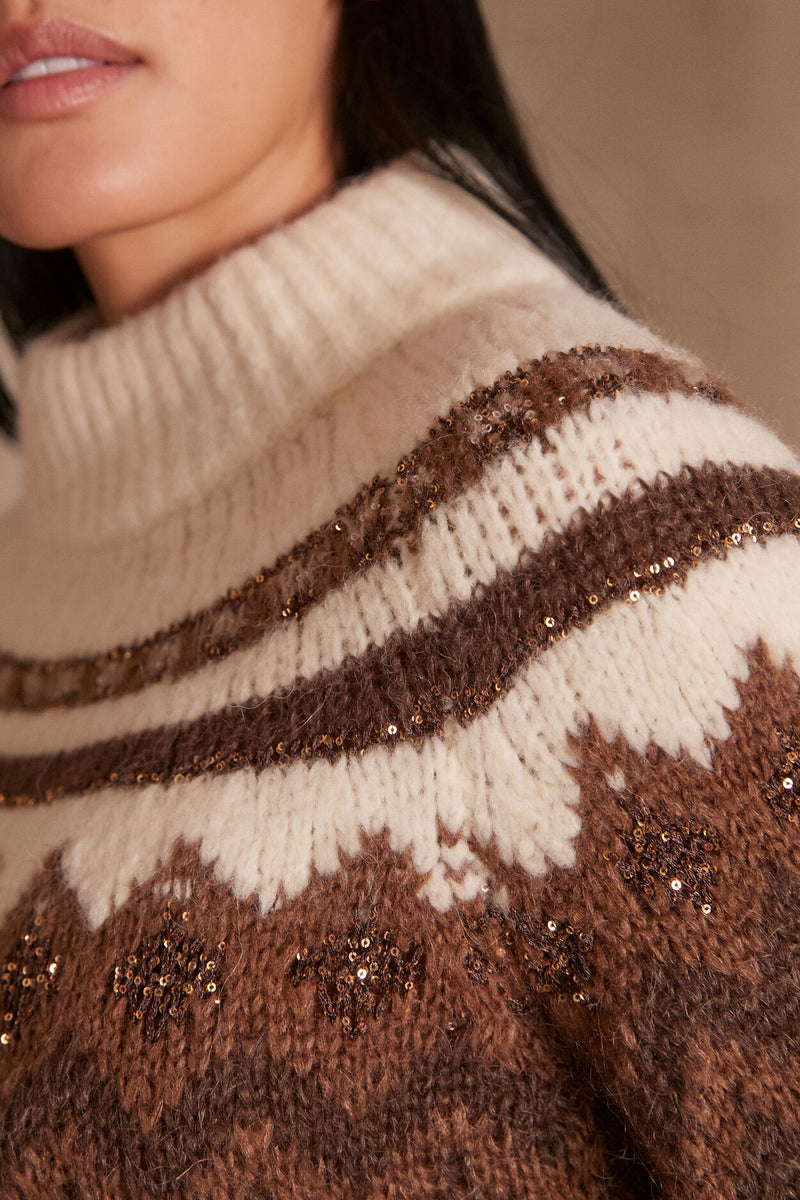 CHELSEA PATTERNED WOOL SWEATER