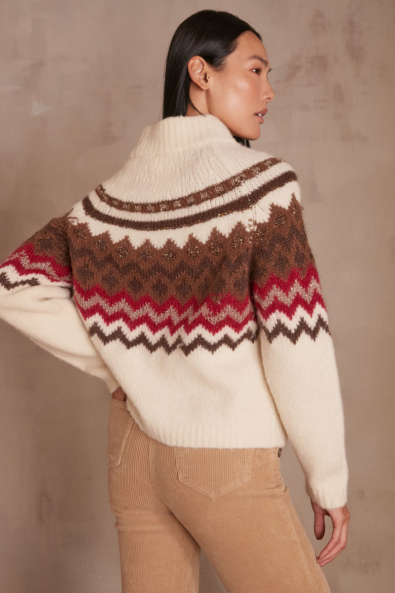 CHELSEA PATTERNED WOOL SWEATER