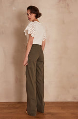 LUNA KAKI FLARED JEANS