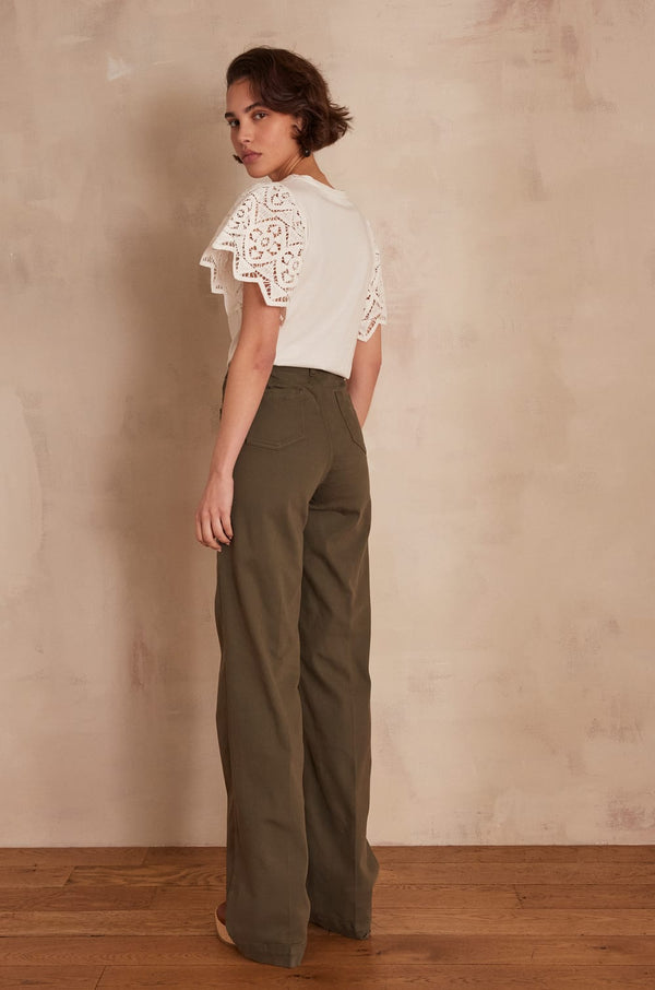 LUNA KAKI FLARED JEANS