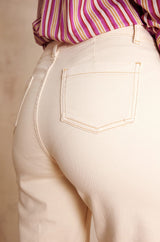 LUNA CREAM FLARED JEANS