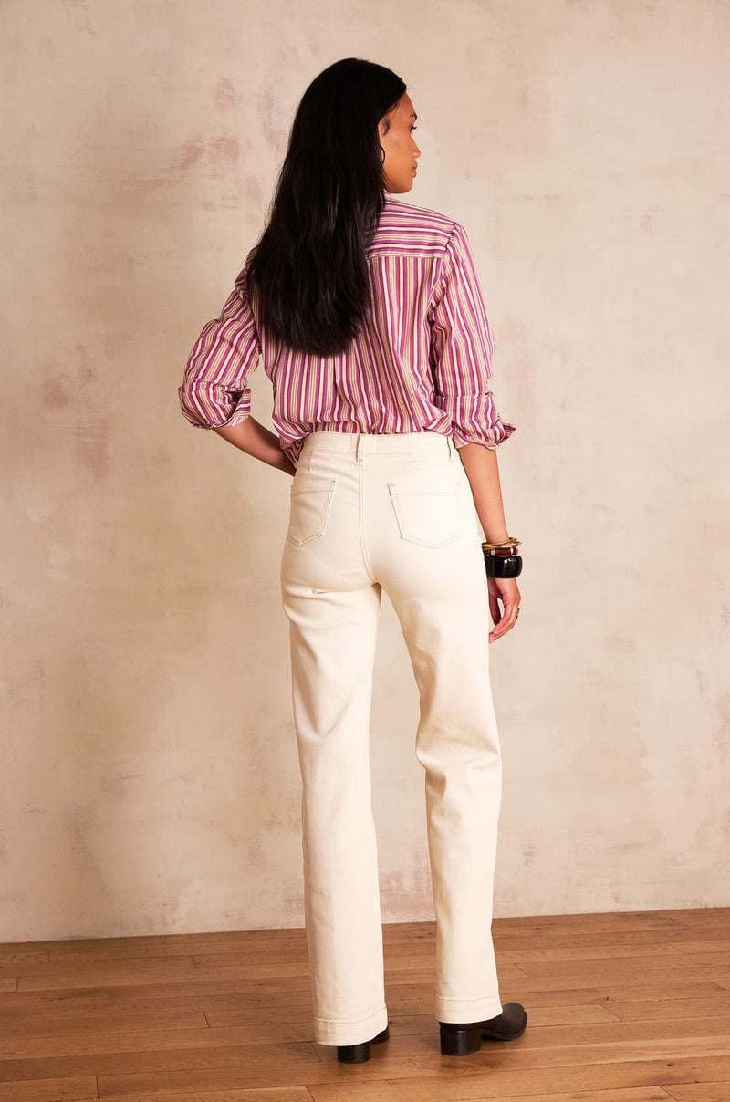 LUNA CREAM FLARED JEANS