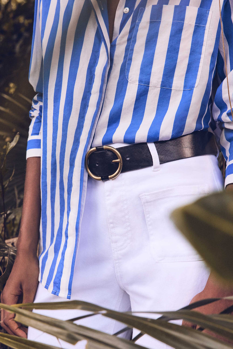 VICTOR BLACK LEATHER BELT