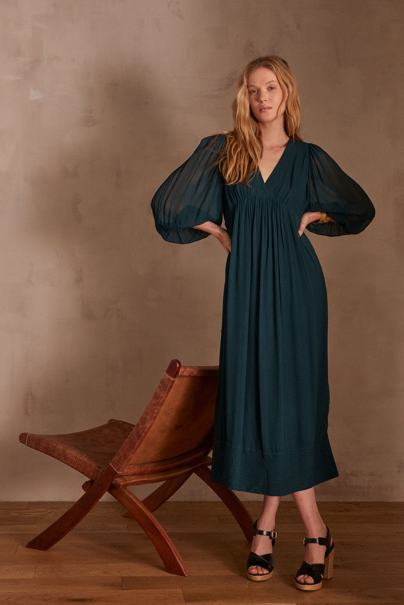 LIVIA PINE GREEN DRESS