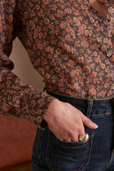 COLETTE DARK PINK FLORAL PRINT SHIRT