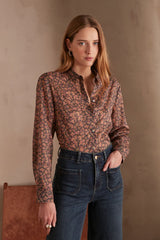 COLETTE DARK PINK FLORAL PRINT SHIRT