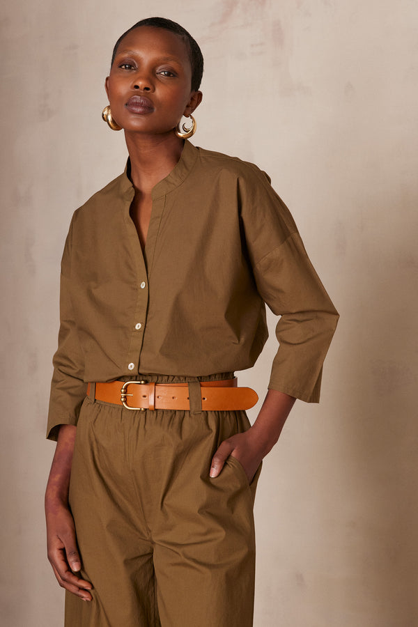 PARTIE OLIVE COTTON SHIRT